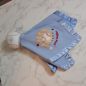 adorable baseball little slugger security blanket lovey